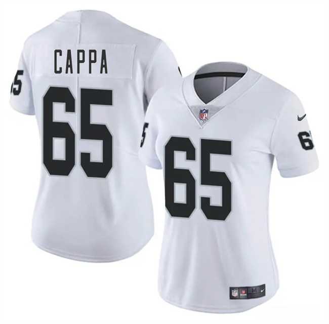Womens Las Vegas Raiders #65 Alex Cappa White 2025 Vapor Stitched Jersey Dzhi